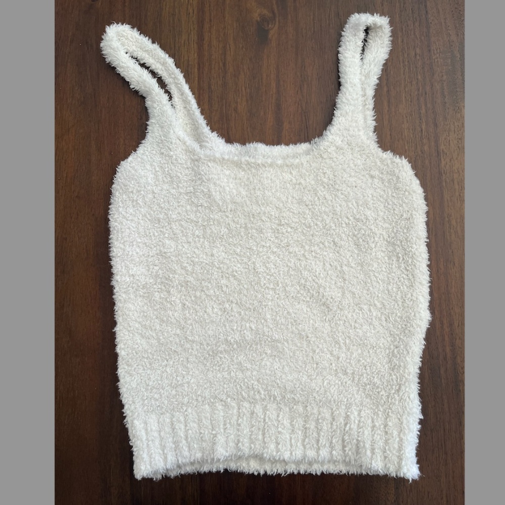 Skims Cozy Knit Tank Top - Off White - Size S/M